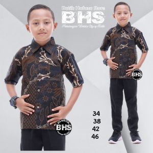 Baju Batik Wanita Atasan Blus Batik Pekalongan Murah Kemeja Lengan Tiga Perempat Berkancing Bersaku Depan Motif Songket Seno Adem New Modern Seragam Pesta Resepsi Kantor Kerja Dinas Keren BatikHafuzaSstore