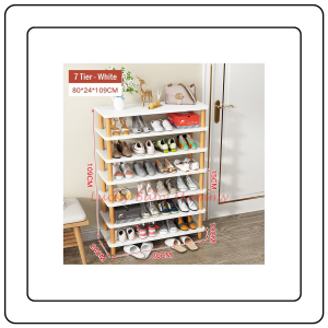 【JJ HOME】Minimalist Wood Shoe Shelf 6/7 Tier Shoes Rack