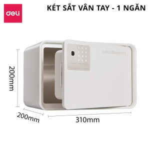 Két Sắt Mở Cửa Tự Động Deli Két Sắt Vân Tay Nhiều Màu Chống Cháy An Toàn Cho Gia Đình