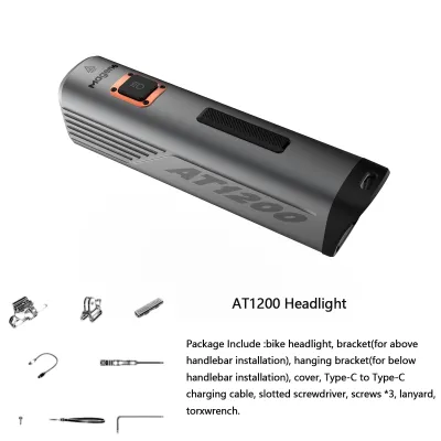 Magene AT1200/AT1600 Smart Bike Headlight Intelligence Bike lights for Night RidingCompatible with Garmin bike computer1200 1600 Lumen Bright Bike Headlight Rechargeable BatteryWaterproof Bike Front Light for Cycling