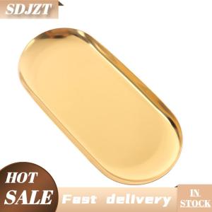 SDJZT Phong cách Bắc Âu Vàng ăn uống tấm thép không gỉ tráng miệng tấm Nut trái cây bánh khay