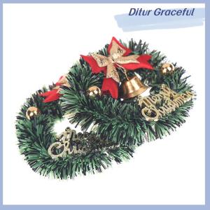 Ditur 1:6 Dollhouse Miniature Christmas Garland Wreath Model Doll Christmas Decor Toy