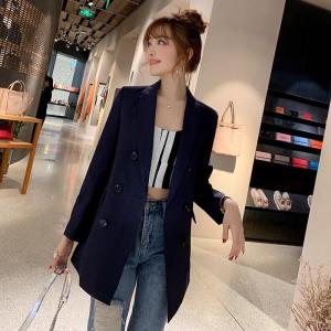 NEW [Ready Stock] KOREAN Smart Womens Slim Fit Sleeve Fold Up Double Breasted Long Blazer High Quality OL Suit Coat Jacket Business Long Blazer Dress Long Blazer For Women - Lazada