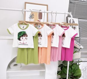 Set crptop thun gân mềm bé gái 9-18kg