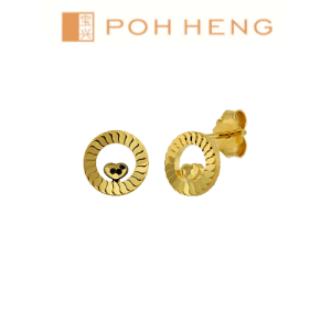 Poh Heng Jewellery 22K Round Earrings in Yellow Gold[Price By Weight]
