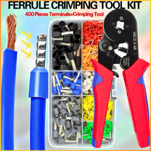 COD Taffware HSC8 6-4A Tang Crimper Crimping Skun Kupas Kabel Listrik Anti Gagal + 400 Pcs Terminals