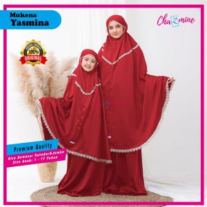Mukena Couple 2 Fungsi Ibu Anak Yasmina Resleting Dagu By Chazmine