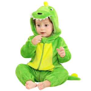 Christmas Outfit for Baby Boy Reindeer Romper Costume Infant Dinosaur Flannel Pajama Xma Newborn Girls Winter Christmas Elf Sleepwear