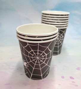 10 Pcs/pack spider web Halloween disposable cutlery paper cup birthday party decoration