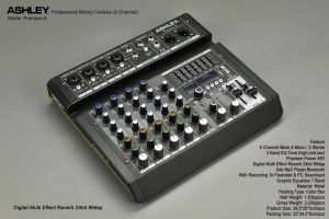 Mixer Ashley Premium 6 Original 6 Channel Bluetooth - USB