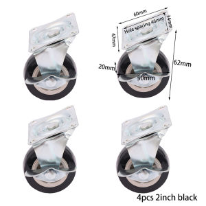 BJ🔩🔧🔗 4pcs 1 1.25 1.5 2 PVC đồ nội thất bánh xe mặc kháng câm phổ nặng xe đẩy bánh xe 360 độ xoay Castor