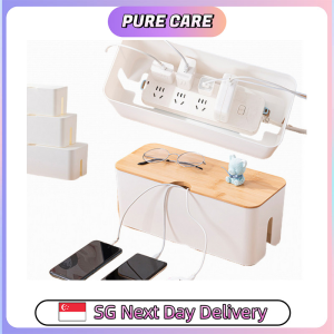 【Pure Care】 Cable Storage Box/Extension Wire Plug Organizer Box for Desk Power Strip Management