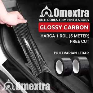 5D Carbon Sticker Anti Corosi Omextra Nano Stiker Carbon 5D Sillplate-3cm