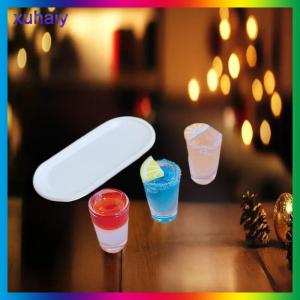 xuhaiy 4 cái 1:12 Dollhouse Miniature Cocktail khay Mô hình đồ uống đồ chơi phụ kiện tự làm vi cảnh trang trí