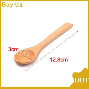[Buytra] 1X Wooden Round Bamboo Spoon Soup Tea Coffee Salt Spoon Kitchen Tools Cutlery