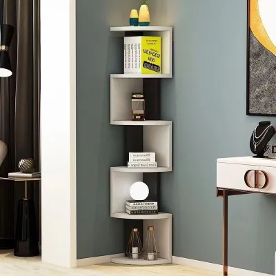 Greenco 5 Tier wall mount Floating Wall Mount Corner Shelves