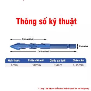Mũi Khoan Đa Năng Cao Cấp V2 - Đầu Lệch Tâm Khoan Gạch Men Độ Cứng HRC 40 - Sỉ Dụng Cụ Tốt