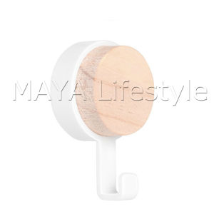 MAYA ตะขออเนกประสงค์ แขวน ไม่ต้องเจาะ ทนทาน ตกแต่งด้วนลายไม้ home hook