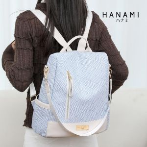 HANAMI Tas Ransel Fashion Kuliah Terbaru Model TA1151B2 Kulit Cantik Remaja Sintetis Murah Himawari Skolah