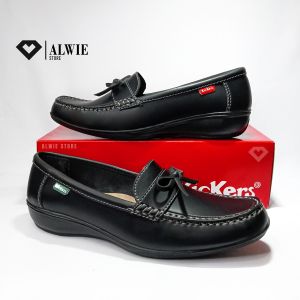 PREMIUM Sepatu Pantofel Wanita Slip-On QG6342 | FAIRMONT | Putih Pita