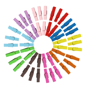 หมุดไม้อเนกประสงค์หลายคลิปสี100ชิ้นตัวหนีบเสื้อผ้าหลากสีสำหรับตกแต่งโครงงานศิลปะจอแสดงภาพบ้าน