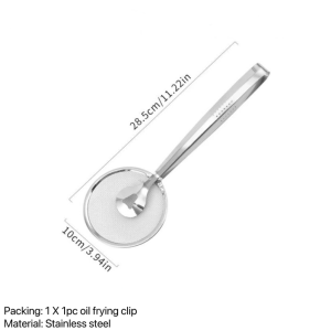 2in1 tongs stainless steel oil drainer for food oil frying oil strainer container kitchen filter food clip tong frying strainer frying oil filter tongs for cooking oil filter scoop fine mesh strainer colander strainer colander for frying frying clip MOMO