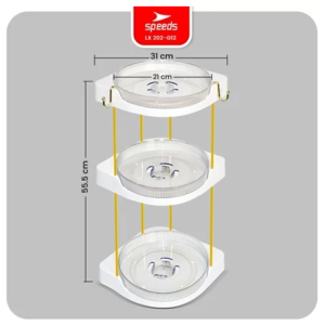 SPEEDS Rak Putar Multifungsi 360Rak Kosmetik Estetik Wadah Penyimpanan Susun Serbaguna 202-G012