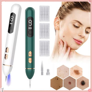 ปากกากำจัดไฝ Spot Smart 9-Speed ปากกากำจัดไฝ LCD สำหรับใบหน้า อุปกรณ์ความงามสำหรับกำจัดฝ้ากระที่บ้าน COD