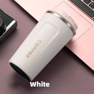380ml/510ml Stainless Steel Coffee Mug Thermos Leakproof Vacuum Insulated Travel Tumbler Keep Hot Cold Double Wall Thermal Insulated Beverage Cup for Car Office Outdoor
