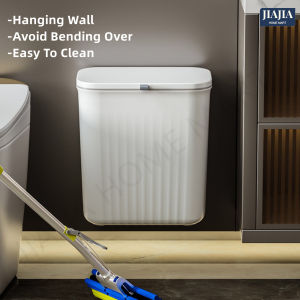 SG IN STOCK Wall Mounted Trash Bin Kitchen Bucket Garbage Bin Cleaning Garbage Can Bedroom Trash Can Bin Box Lid Pressing Type Household side-opening cover-seamed bedroom living room kitchen bathroom push-type trash cantrash can