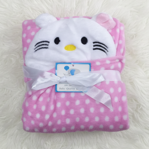 Selimut Topi Bayi Karakter Animal 3D Fleece Carter Love ZAK36