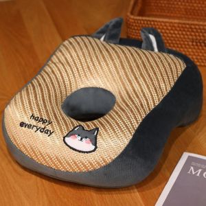 YOUSHI TOP Có thể đảo ngược Gối ngủ mùa hè Thoáng khí rỗng Thảm mát Gối nhồi bông văn phòng Nhẹ Bị nhồi Gối cổ động vật dễ thương Văn phòng