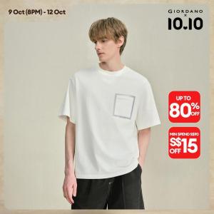 Giordano Men 100% cotton welded pocket short sleeve tee Free Shipping 18026718