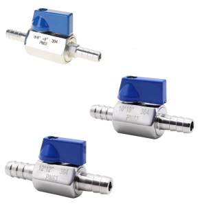Sturdy Stainless Steel Round Valves Barbed Connectors Accessory for Water Gas Oil Applications Home and Industry