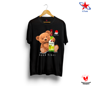 Kaos Bear Kawa Kawa Good Vibes | Kaos Souvenir | Baju Distro Cotton Combed GTask Nyaman Terlaris