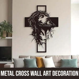 [Good Fortune And Luck] Metal Cross Wall Art Decoration Christian Wall Decor For Home Religious Housewarming &amp Baptism Gift