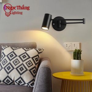 Đèn đọc sách treo tường gấp khúc khớp điều chỉnh linh hoạt trang trí phòng ngủ Led 5W 220V PT9082B Ngọc Thắng