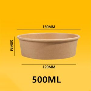 50PCS Round Meal Box Round Kraft Paper Box Take Out Takoyaki Chicken Wings Rice Meals Box