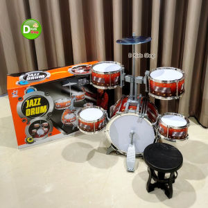 D Kids JAZZ DRUM MUSIC กลองของเด็กเล่น 5 ใบ พร้อมเก้าอี้นั่ง กลองชุดเด็ก กลองเด็ก ชุดกลองเด็ก ชุดกลอง VR8008E