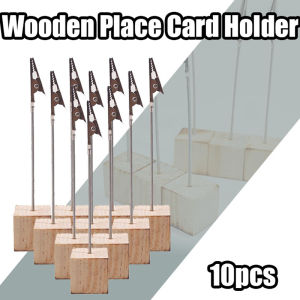10PCS/Set Wooden Place Card Holder Clips Table Number Stand Photo Paper Clamp Photo Clip Desktop Decoration