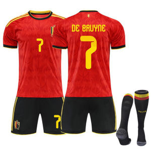AU2627 Belgium home football jersey World Cup De Bruyne 7 Doku Lu jersey number 9 Kaku competition set