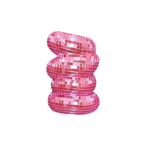 LUJIN Nhựa Bình hoa xoắn ốc hình quả cầu disco Bạc Hình Dáng Độc Đáo Bình hoa bằng gạch kính Hiện đại Giá đựng bút Bình gương Trang trí nhà cửa