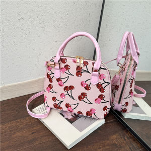 Womens cherry shell bag versatile handbag and crossbody bag printed bag college style Shanzhayousong