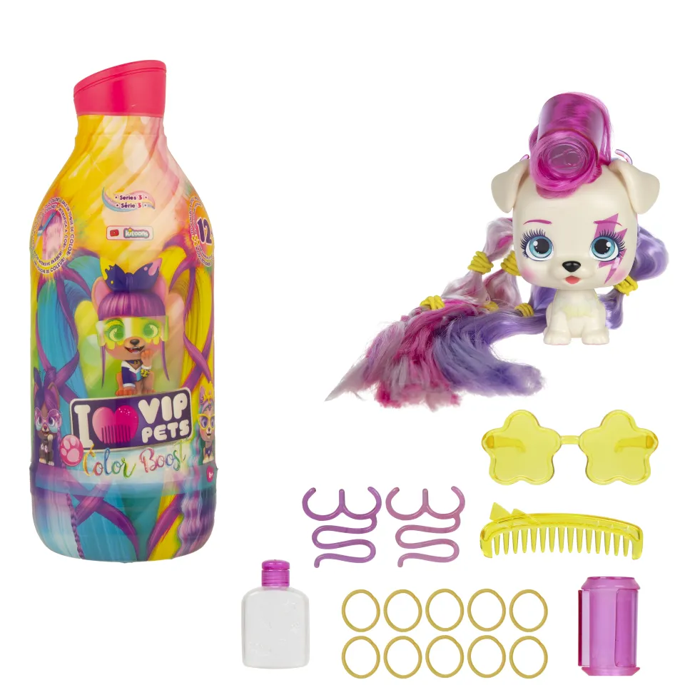 IMC Toys VIP Pets Color Boost Doll - 12" Hair With 9 Surprises, Styling Accessories, Age 3+