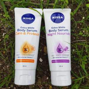 Paket Hemat Nivea Body Serum Siang & Malam (Extra White Care & Protect 180ml + Extra White Night Nourish 180ml)