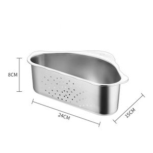 Stainless Steel Sink Strainer Basket Hanging Food Kitchen Waste Catcher Food Cleaning Container Kitchen Faucets