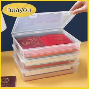 huayou Nhựa tập tin lưu trữ hộp tổ chức trong suốt vuông lưu trữ hộp A4 tổ chức hộp máy tính để bàn chống bụi lưu trữ hộp