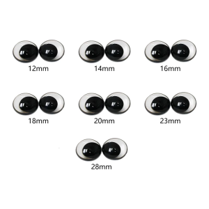 Realistic Round Flat Eyes For Dolls Multiple Size Option Easy To Clean Crafting Toy Eye Replacement Accessories 10x