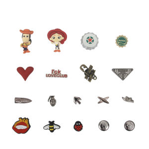 18Pcs/Set Cartoon Toy Stor-y Woody Crocs Charms DIY Shoes Flower 3D Removable Western Denim Clogs Decoration for Crocs