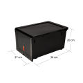 ide'e [6 PCS] ShoeBox Black Edition กล่องใส่รองเท้า รุ่น PN3149/2 แบบฝาสไลด์เปิด-ปิด วางซ้อนกันได้ สำหรับใส่รองเท้าทุกรูปแบบ. 